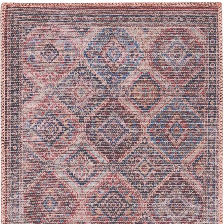 Red Oriental Power Loom Distressed Washable Runner Rug Photo 4