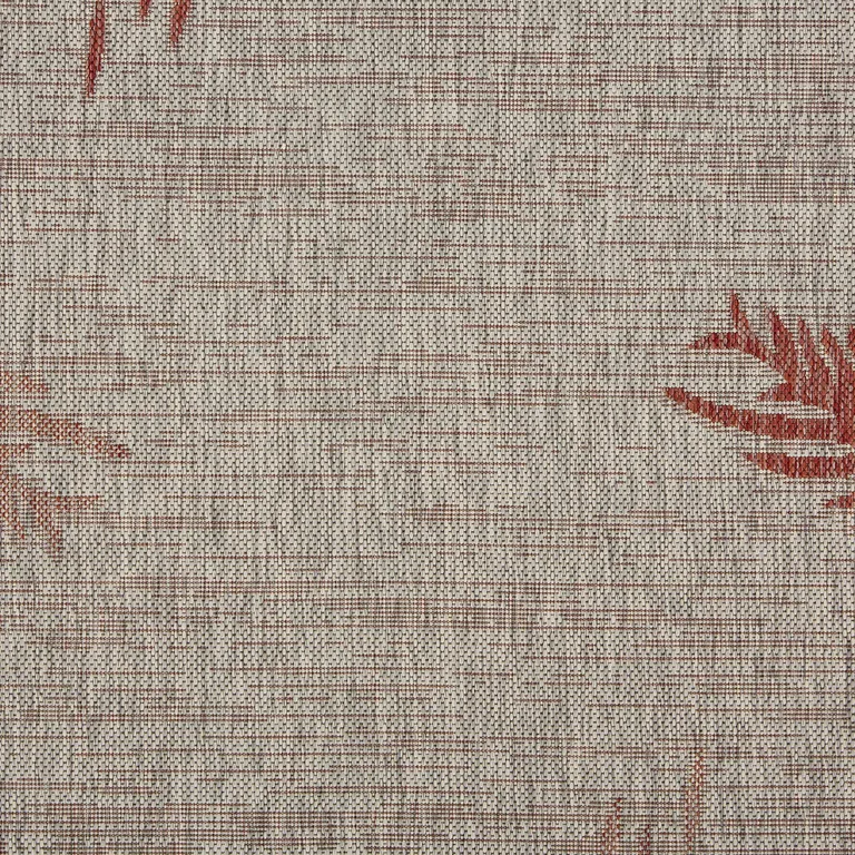 Red Palm Leaves Indoor Outdoor Area Rug Photo 2