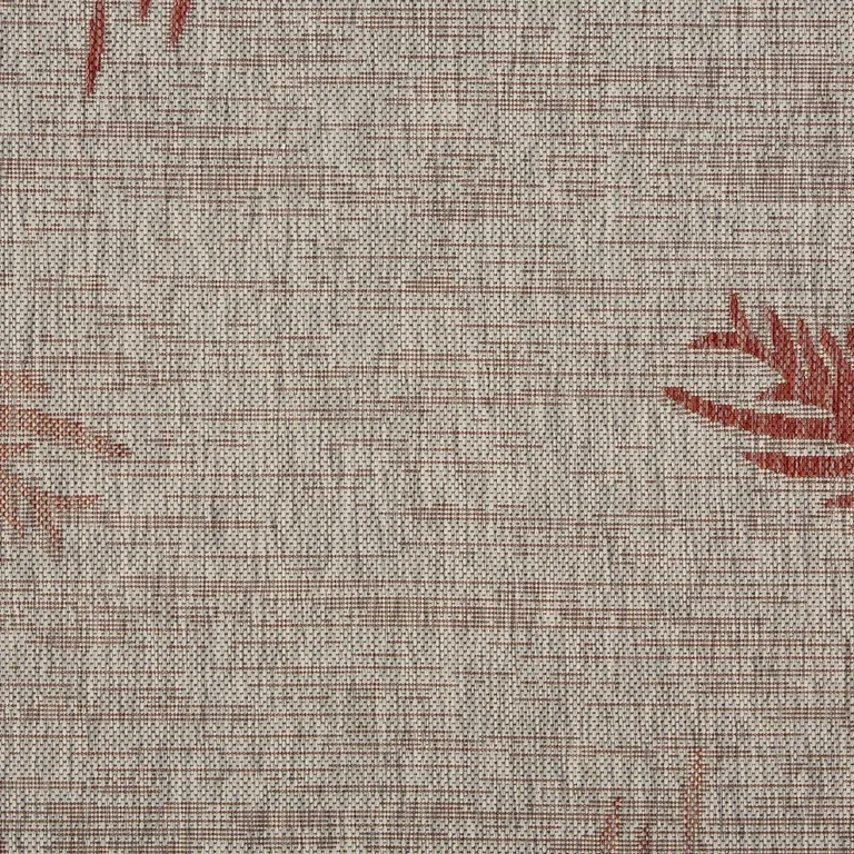 Red Palm Leaves Indoor Outdoor Scatter Rug Photo 2