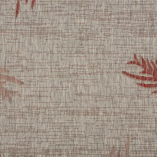 Red Palm Leaves Indoor Outdoor Scatter Rug Photo 2