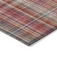 Photo of Red Plaid Washable Non Skid Indoor Outdoor Area Rug