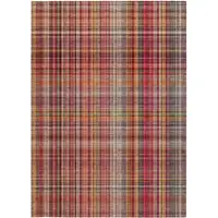 Photo of Red Plaid Washable Non Skid Indoor Outdoor Area Rug