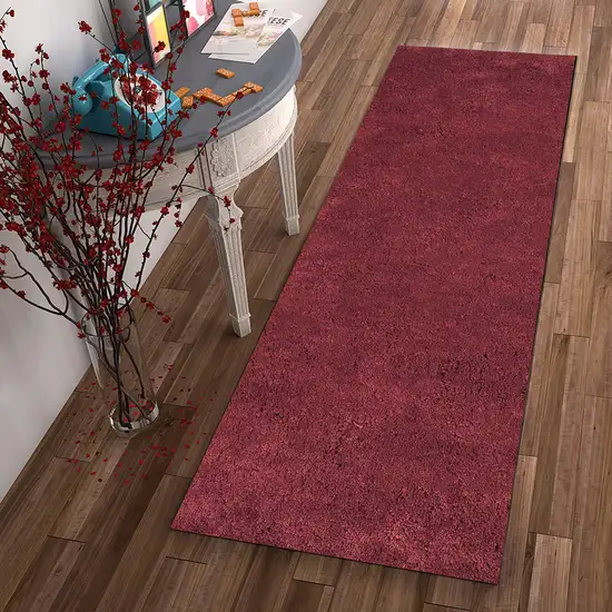 Red Plain Runner Rug Photo 4