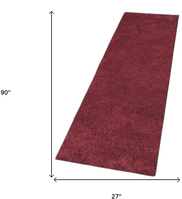 Red Plain Runner Rug Photo 5