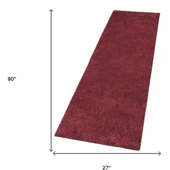 Red Plain Runner Rug Photo 5