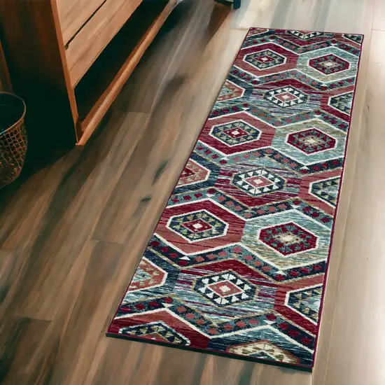 2' X 7' Red Polypropylene Runner Rug Photo 1