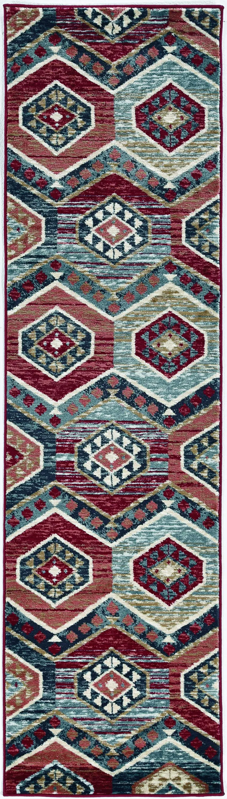 Red Polypropylene Runner Rug Photo 1