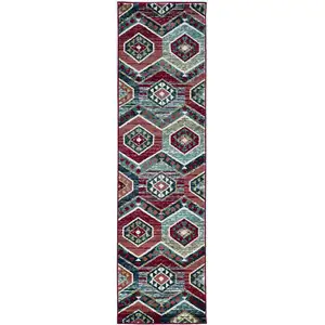 Photo of Red Polypropylene Runner Rug