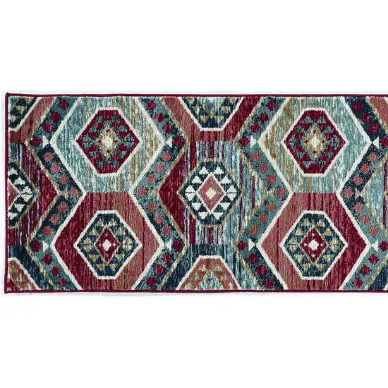 Red Polypropylene Runner Rug Photo 2