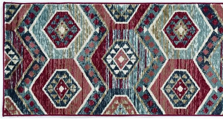 Red Polypropylene Runner Rug Photo 2