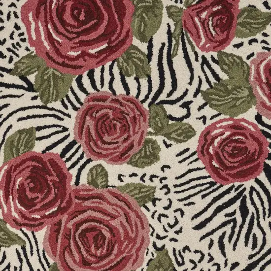 Red Rose Bed Area Rug Photo 2