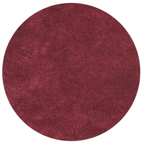 Red Round Indoor Shag Rug Photo 1