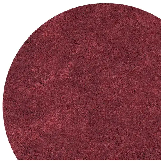 Red Round Indoor Shag Rug Photo 2