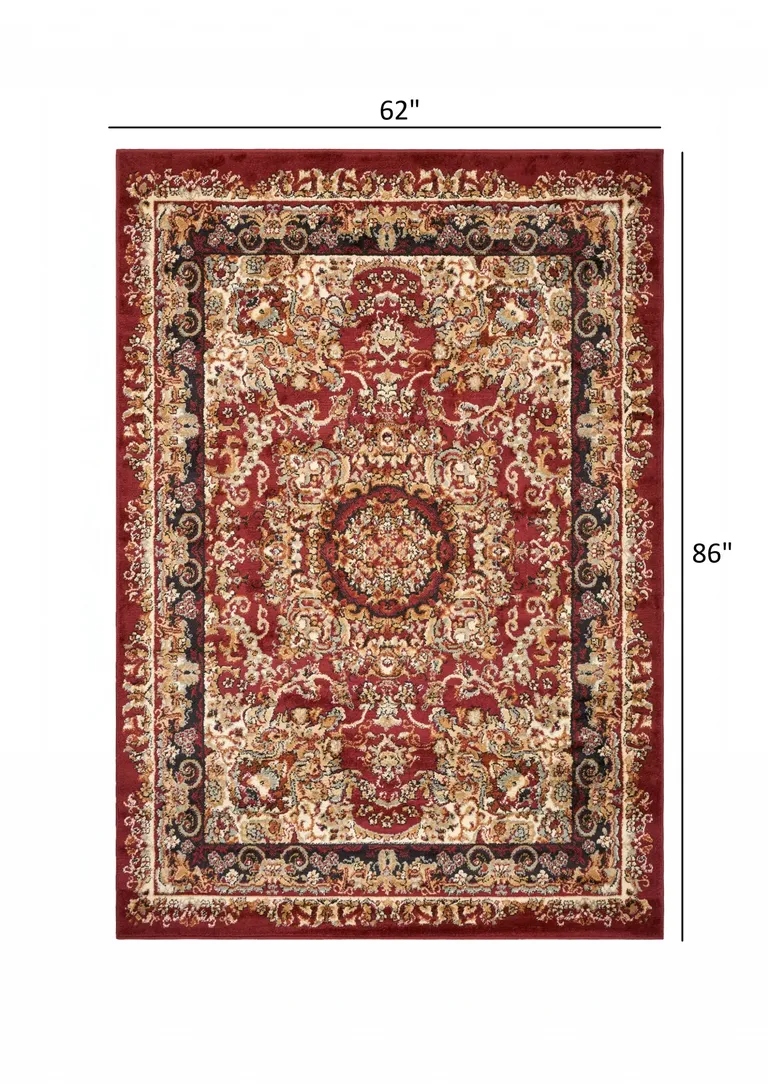 Red Royal Medallion Area Rug Photo 4