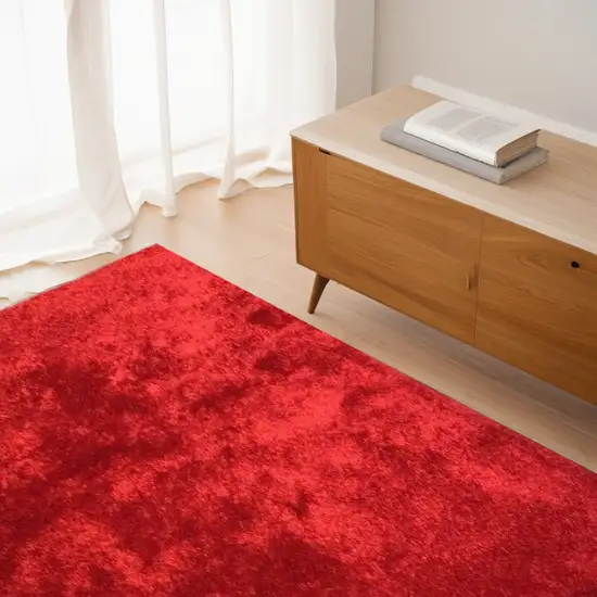 Red Shag Hand Tufted Area Rug Photo 2