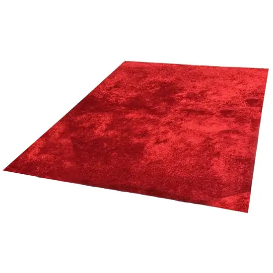 Red Shag Hand Tufted Area Rug Photo 1