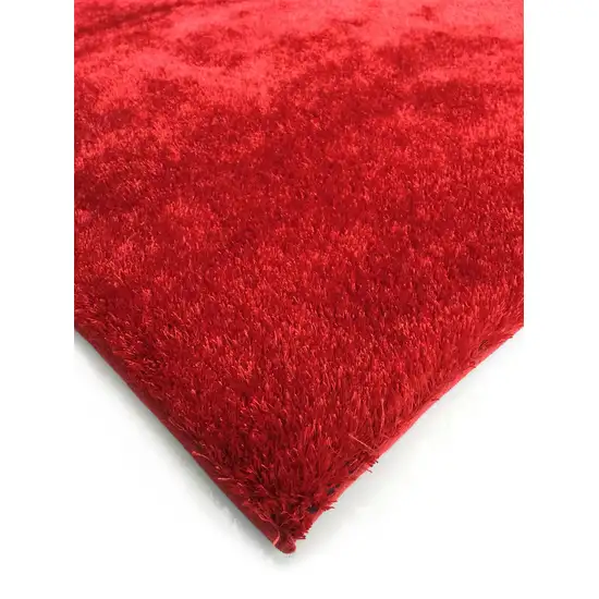 Red Shag Hand Tufted Area Rug Photo 3