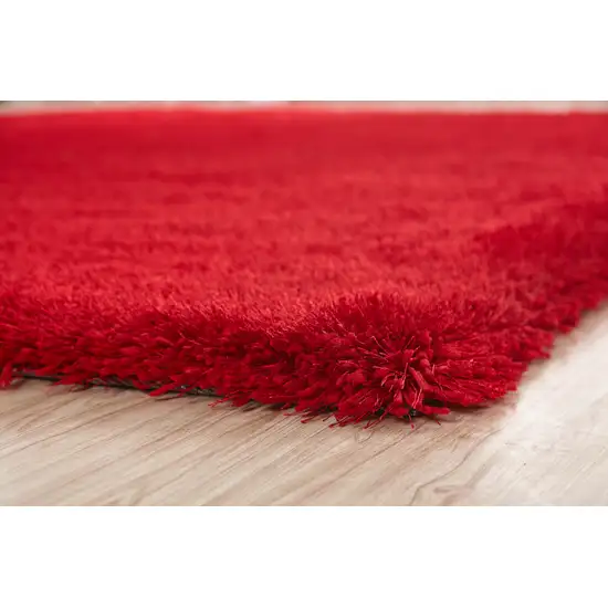 Red Shag Hand Tufted Area Rug Photo 6