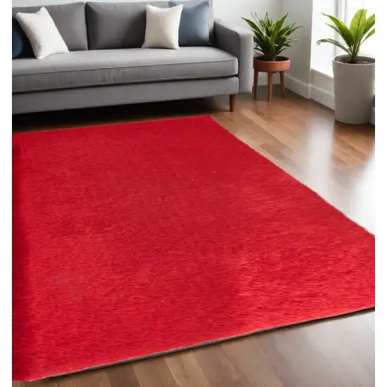 Red Shag Hand Tufted Area Rug Photo 1