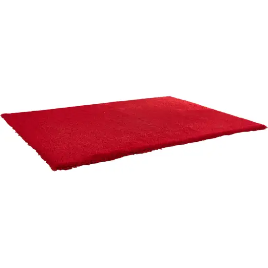 Red Shag Hand Tufted Area Rug Photo 2