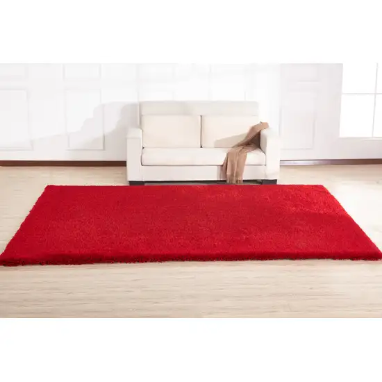 Red Shag Hand Tufted Area Rug Photo 5