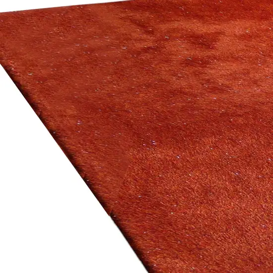 Red Shag Hand Tufted Area Rug Photo 3