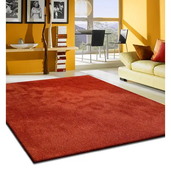 Red Shag Hand Tufted Area Rug Photo 6