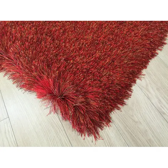 Red Shag Hand Tufted Area Rug Photo 4