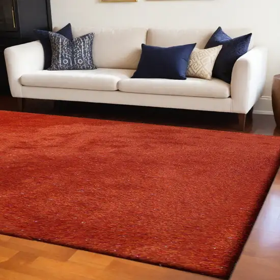 Red Shag Hand Tufted Area Rug Photo 2