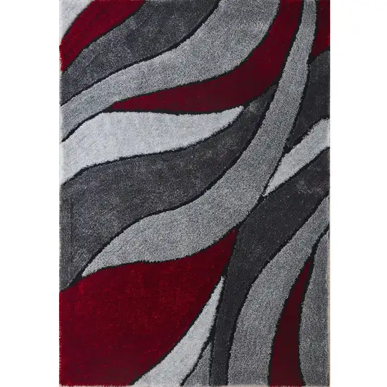 Red Shag Hand Tufted Area Rug Photo 1