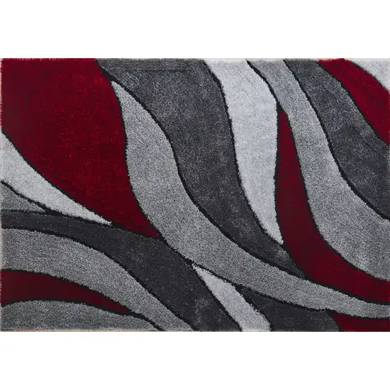 Red Shag Hand Tufted Area Rug Photo 3