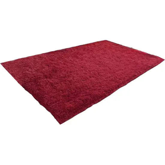 Red Shag Hand Tufted Area Rug Photo 2