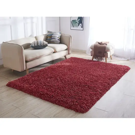 Red Shag Hand Tufted Area Rug Photo 4