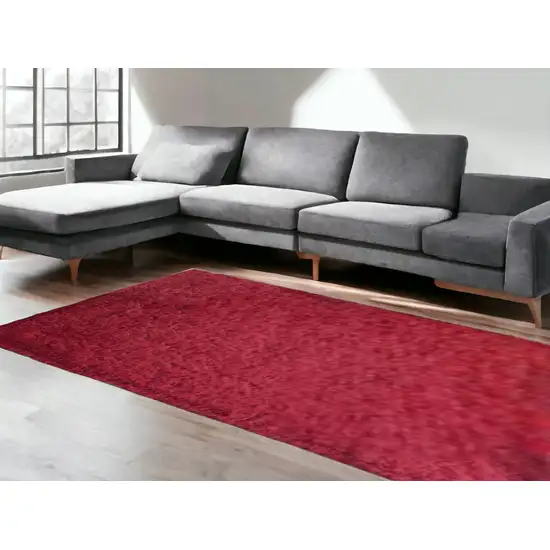 Red Shag Hand Tufted Area Rug Photo 1