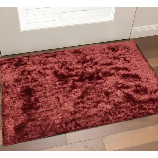 Red Shag Hand Tufted Area Rug Photo 1