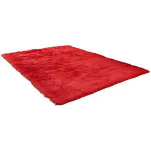 Photo of Red Shag Sheepskin Washable Area Rug