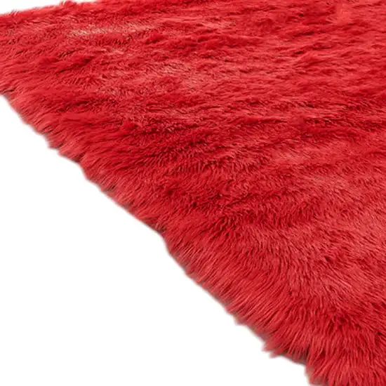 Red Shag Sheepskin Washable Area Rug Photo 4