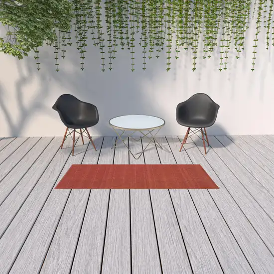 Red Stain Resistant Indoor Outdoor Area Rug Photo 2