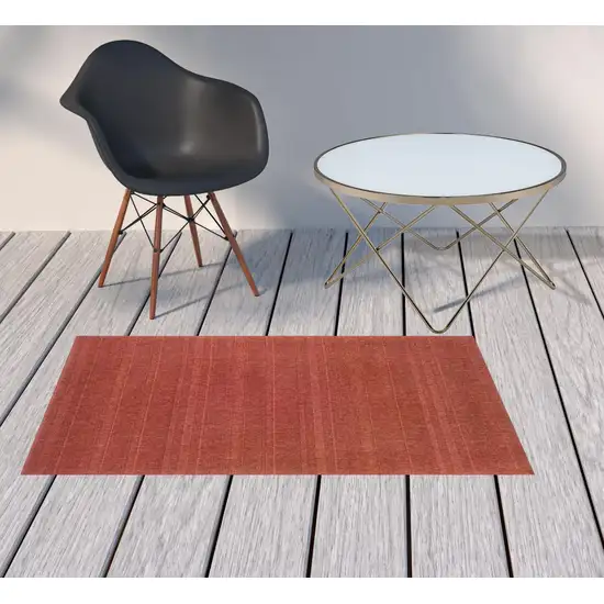 Red Stain Resistant Indoor Outdoor Area Rug Photo 2