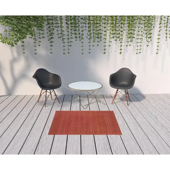 Red Stain Resistant Indoor Outdoor Area Rug Photo 2