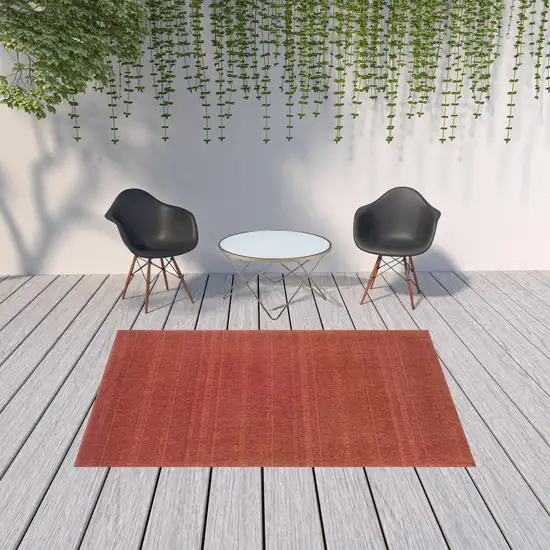 Red Stain Resistant Indoor Outdoor Area Rug Photo 2