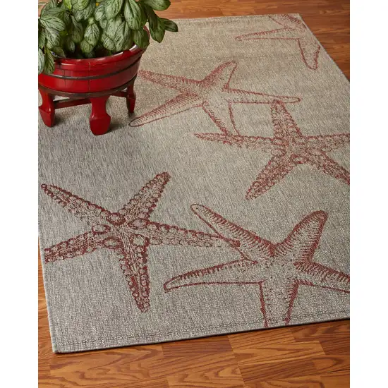 Red Starfish Indoor Outdoor Area Rug Photo 7