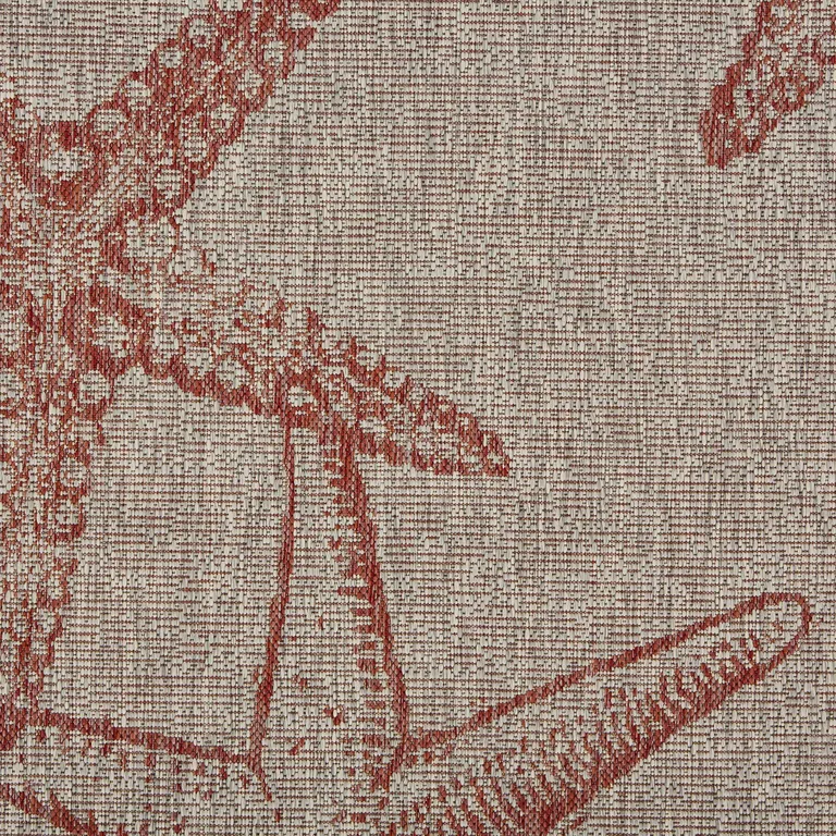 Red Starfish Indoor Outdoor Area Rug Photo 2