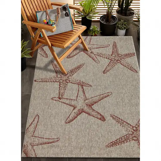 Red Starfish Indoor Outdoor Area Rug Photo 8