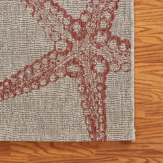 Red Starfish Indoor Outdoor Area Rug Photo 6