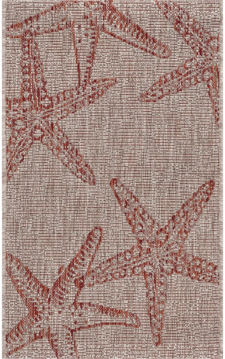 Red Starfish Indoor Outdoor Scatter Rug Photo 1