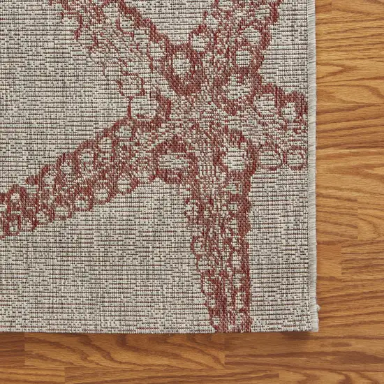 Red Starfish Indoor Outdoor Scatter Rug Photo 6