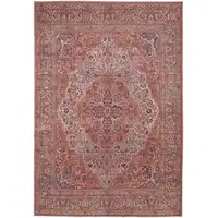 Photo of Red Tan And Pink Floral Power Loom Area Rug