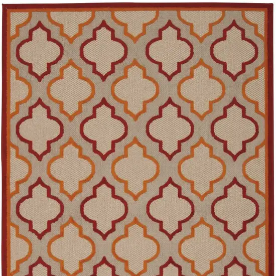 Red Trellis Indoor Outdoor Area Rug Photo 5