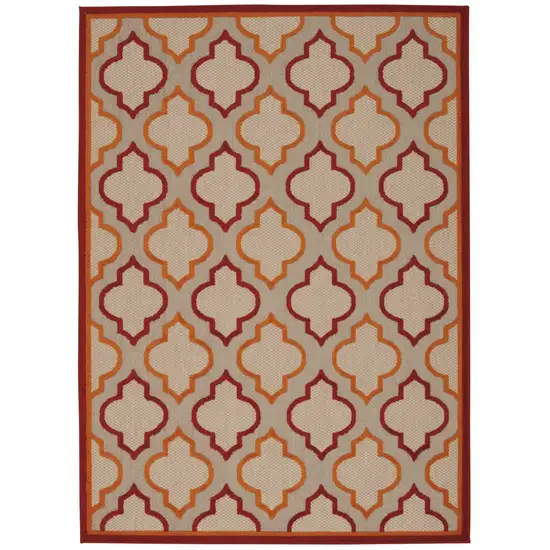 Red Trellis Indoor Outdoor Area Rug Photo 1